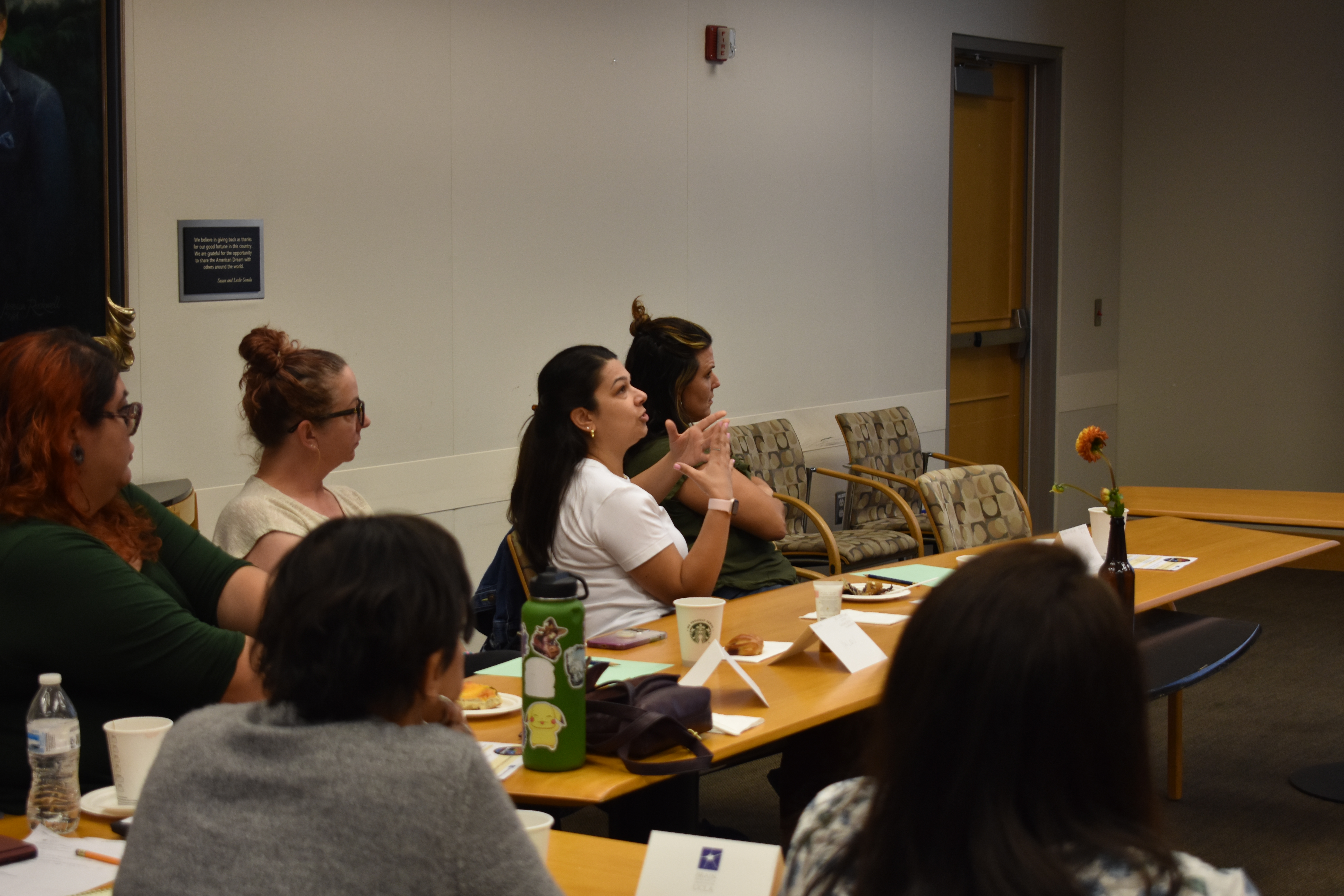 Teachers collaborating during workshop