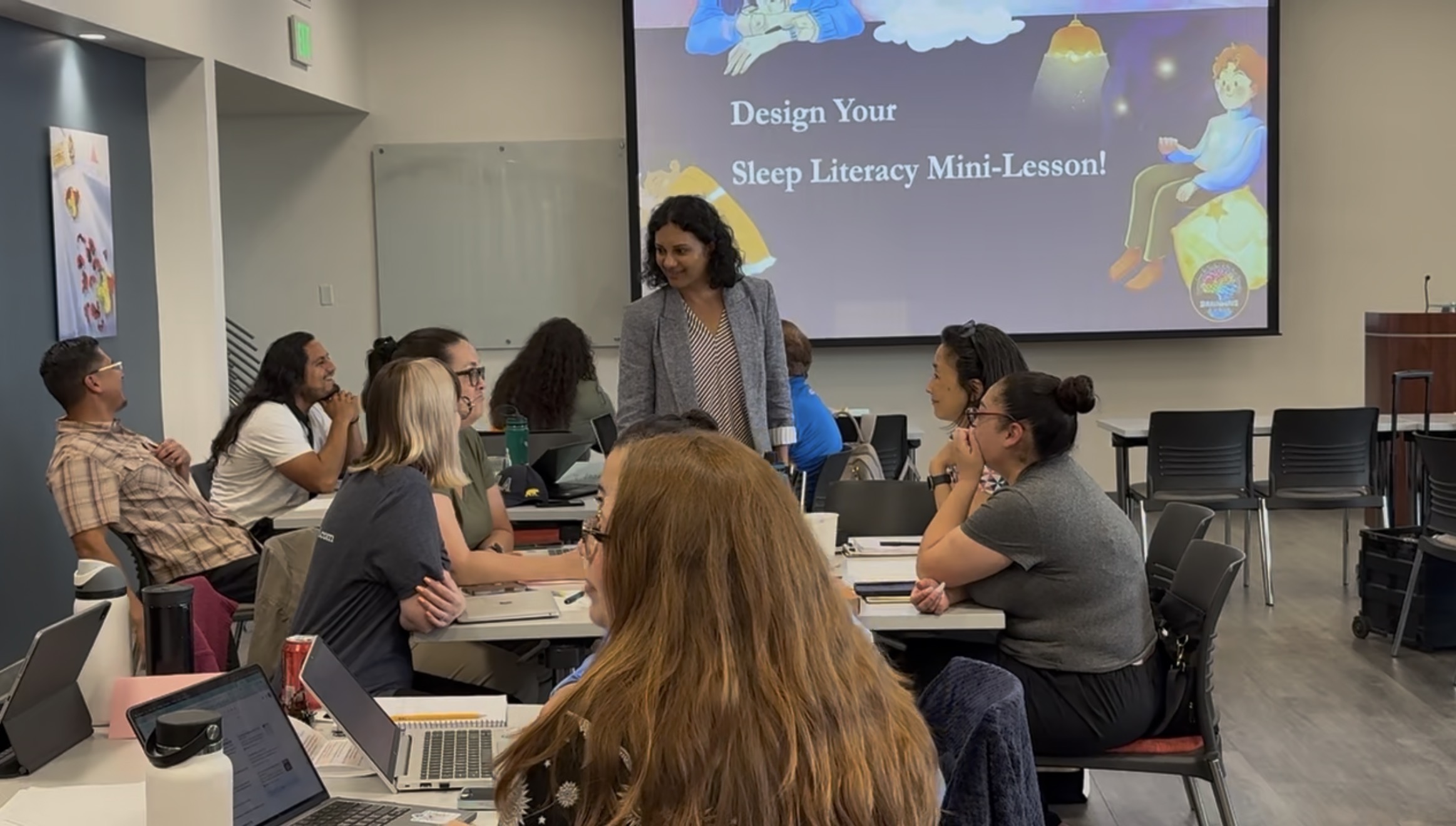 Instructor leading a neuroscience session with teachers