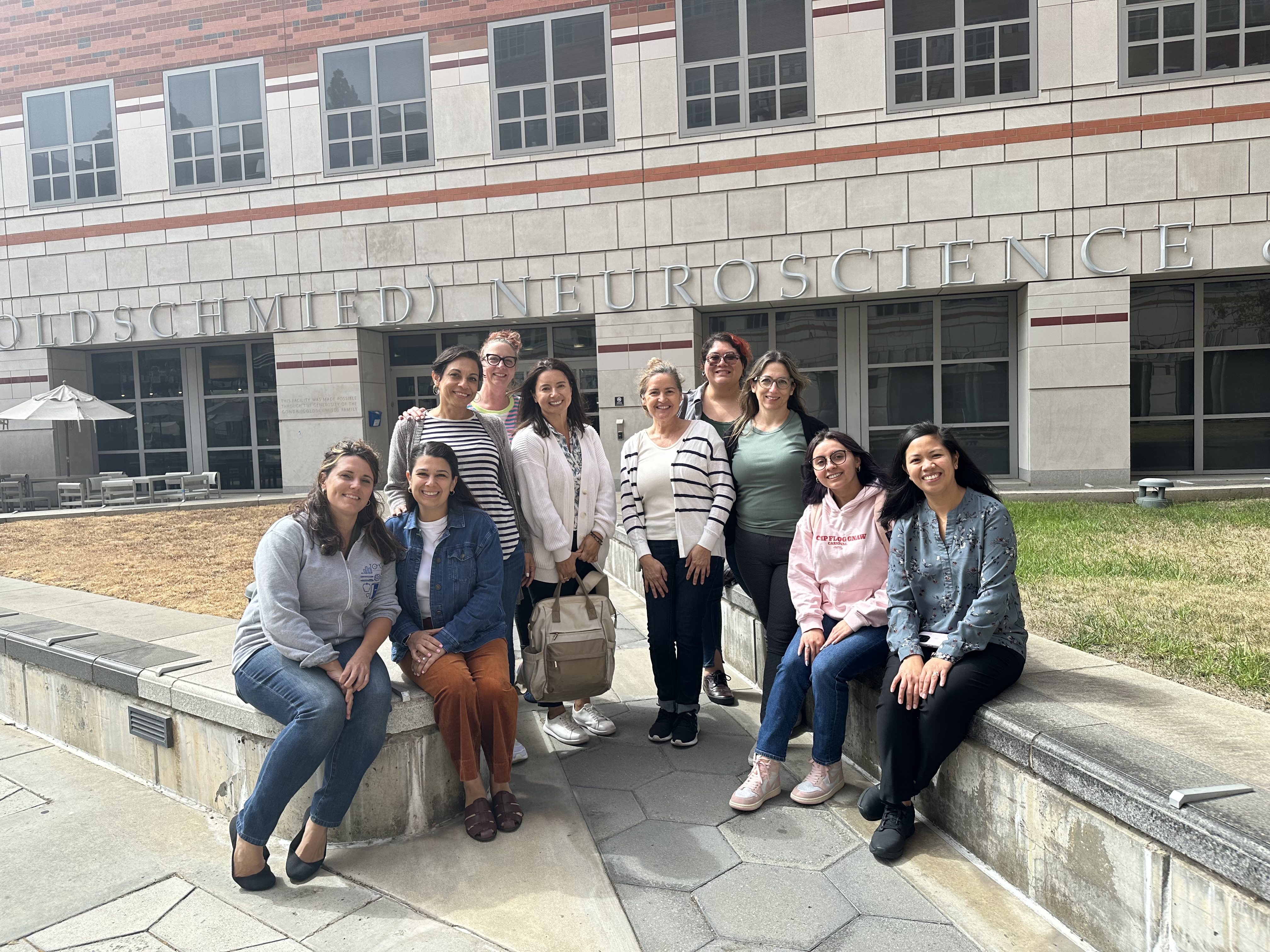 BRAINWAVE teachers outside UCLA Neuroscience building